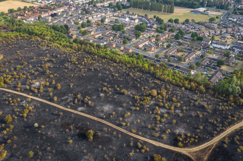 Parkland in Doncaster was also extinguished near people’s properties