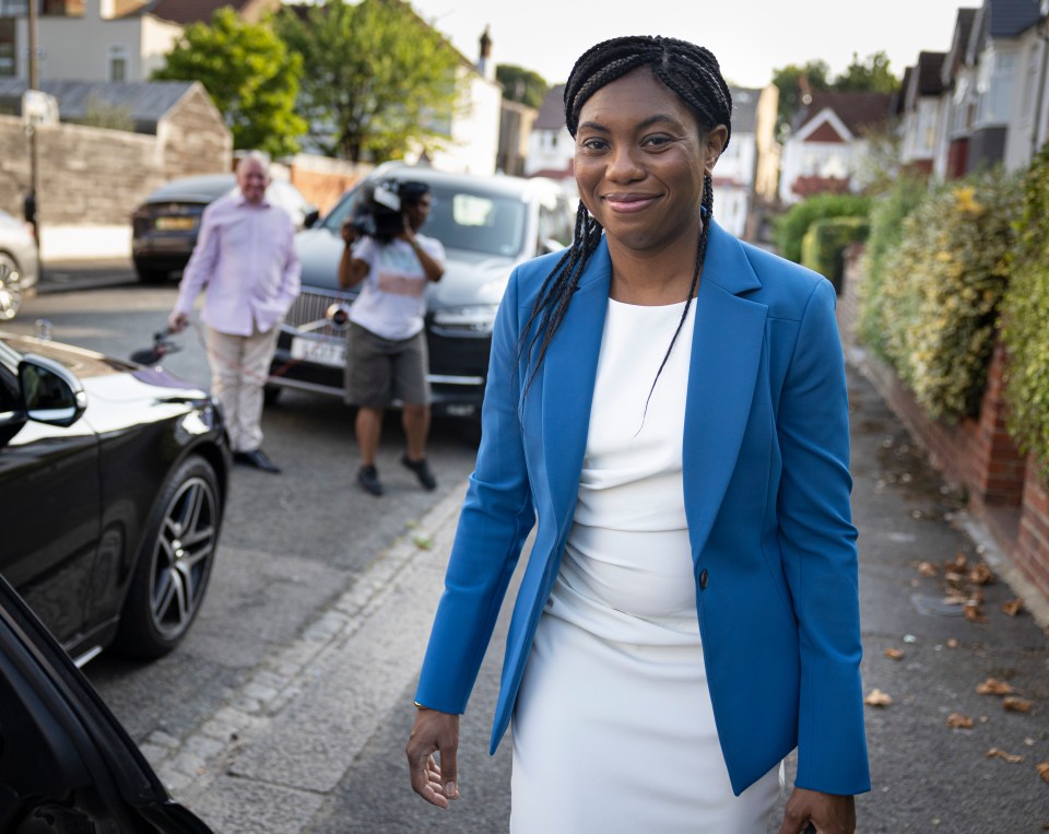 Kemi Badenoch leaves her South London home ahead of today’s Tory leadership ballot