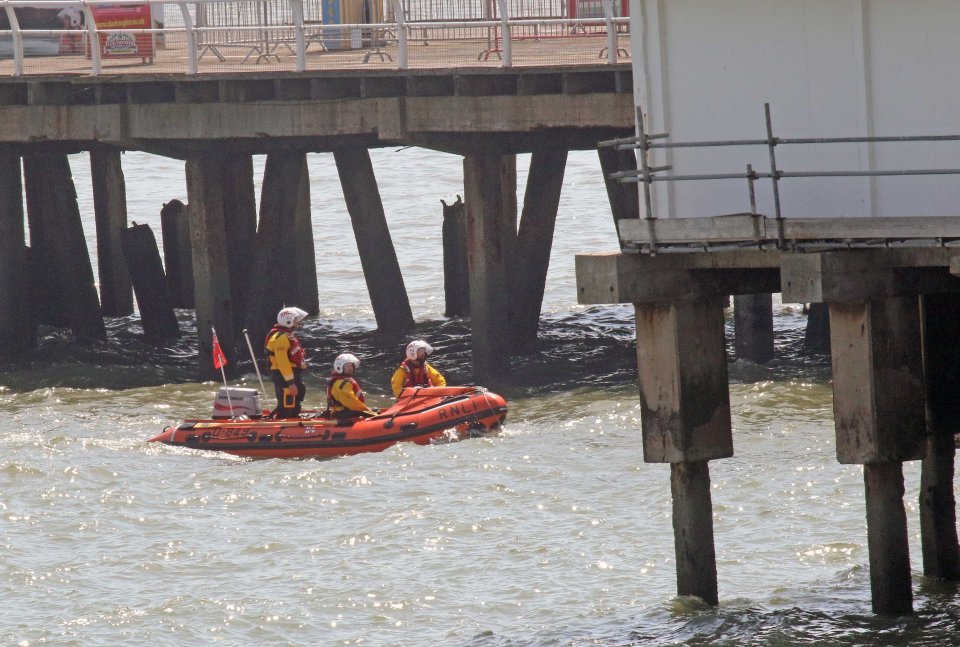 The group got into difficulty near the pier