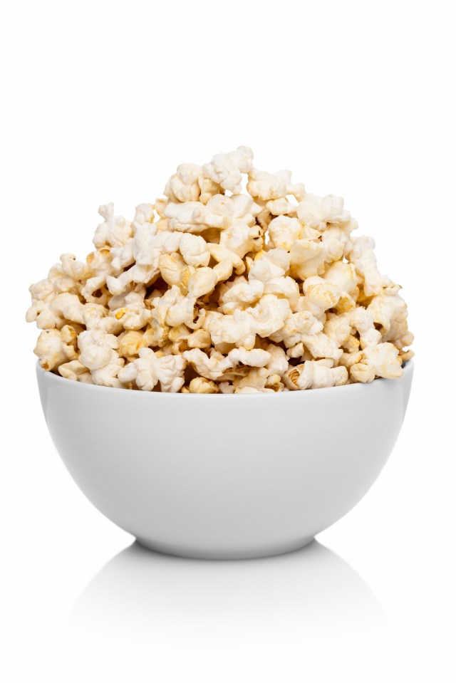 A bowl of popcorn has 44 calories compared to crisps which have 130