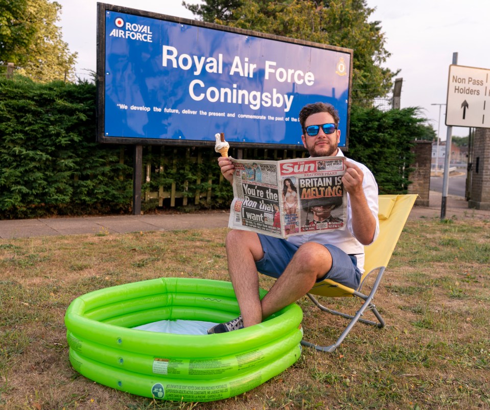 A record-breaking temperature ­of 40.3C (104F) was recorded at RAF Coningsby in Lincs