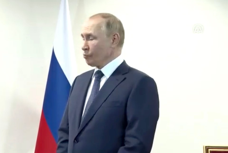 Vladimir Putin sucked in his cheeks and fidgeted as he was kept waiting by the Turkish President