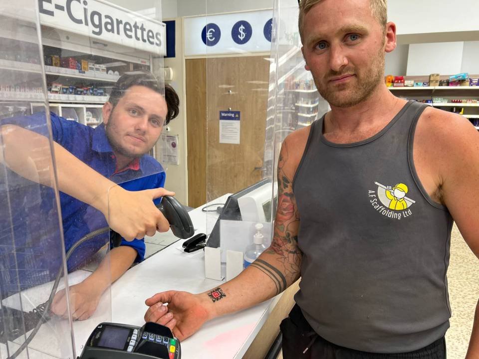 Dean Mayhew successfully used the tattoo with an assistant at his local Tesco Express