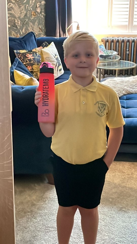 Jacob was given three bottles of squash to take to school on Monday