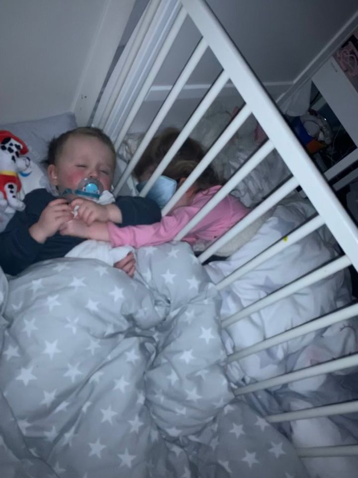 Izzie was dragging her bedding into her brothers room before the co-sleeping began