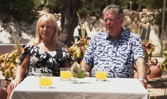 Lee Juggernauth with guests Lynn and Barry on yesterday’s episode of A Place in the Sun