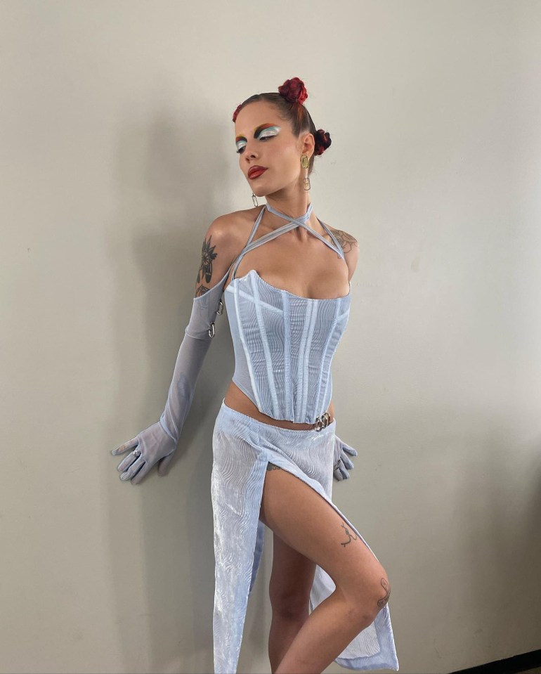 Halsey posed in this outfit for the launch in the States of AF94