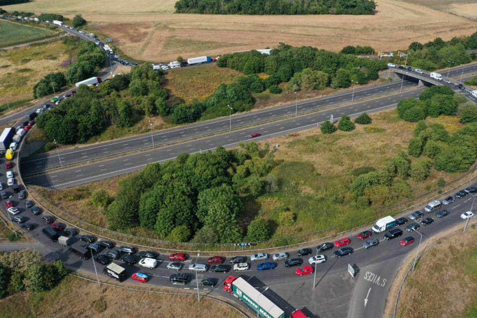 The roundabout that's going nowhere amid 48 mile jams of HGV on the M20 in Kent