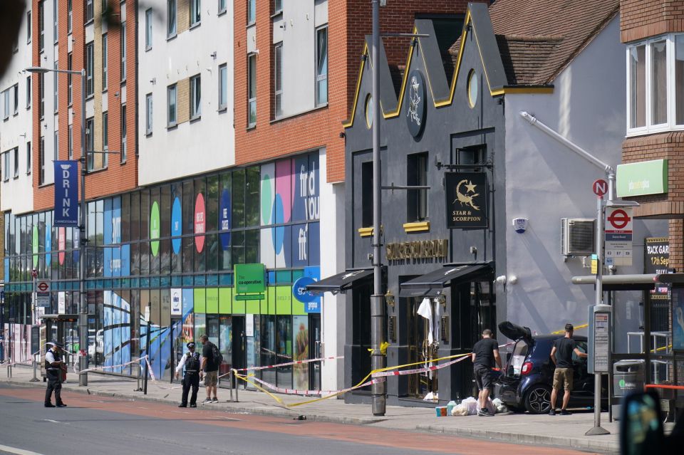 The man was stabbed at a pub on Uxbridge Road in Ealing, London