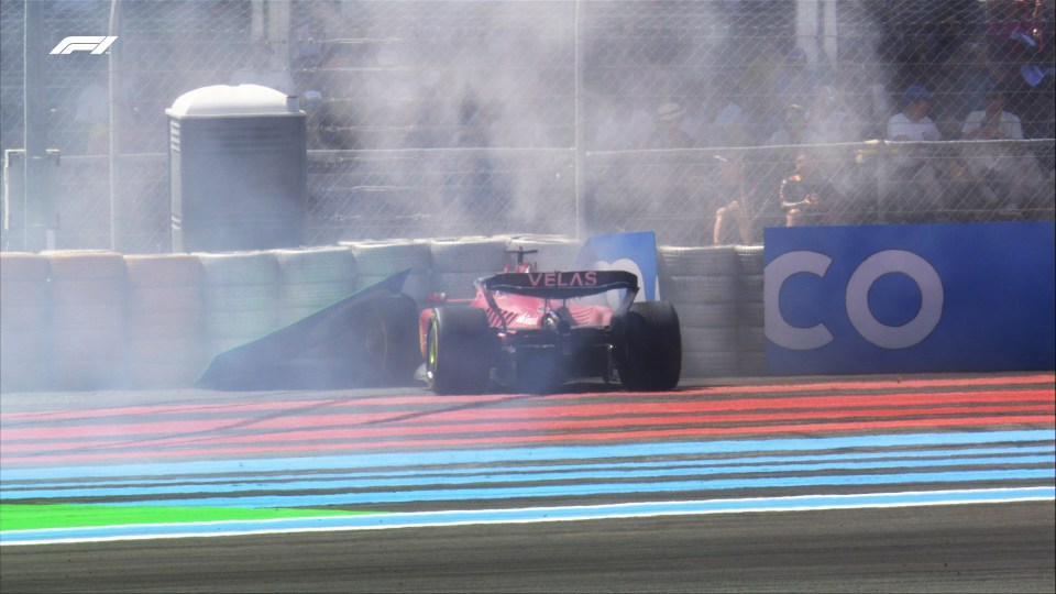 Charles Leclerc crashed out of the French Grand Prix in lap 18