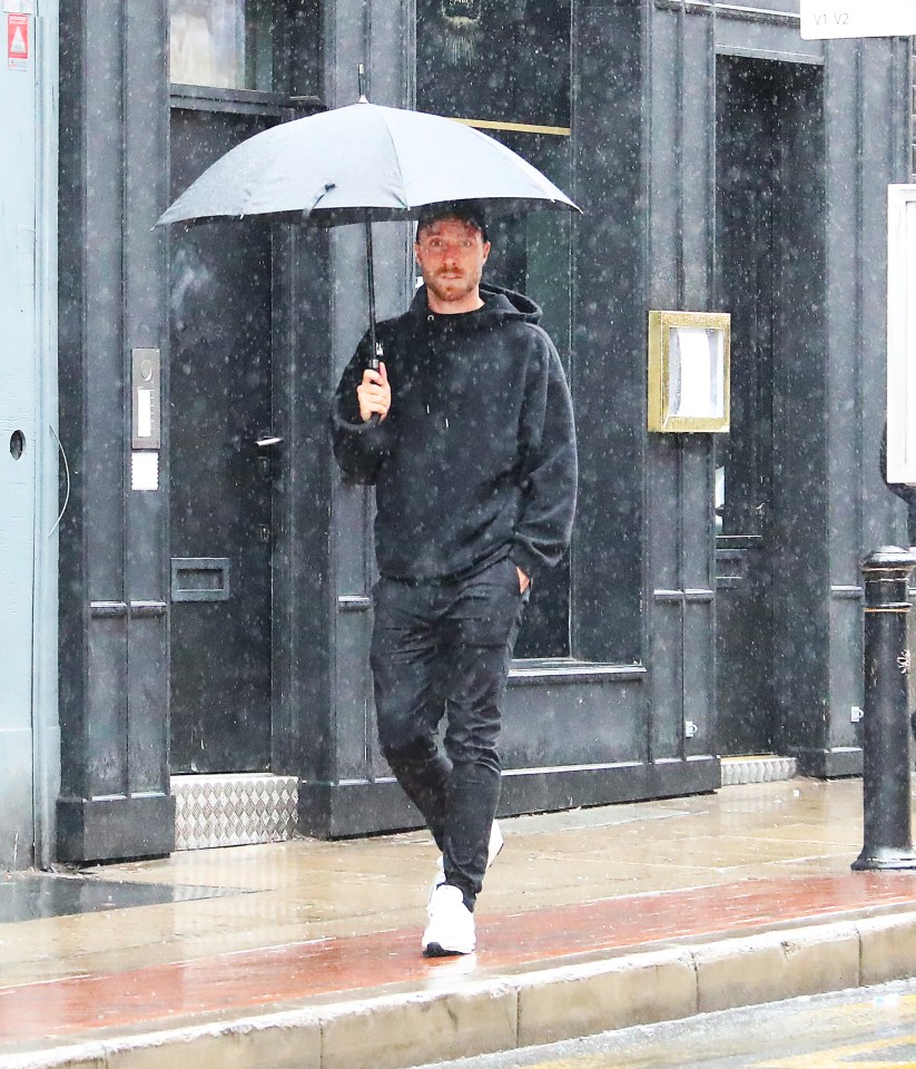 The Manchester weather was in full flow to greet Eriksen