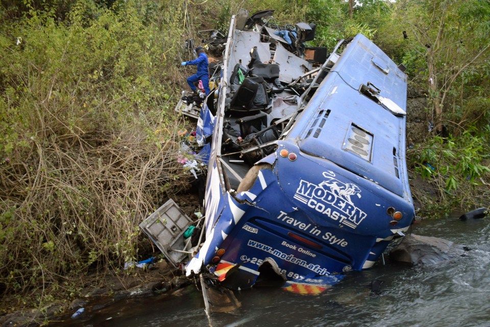 The bus veered off a bridge after it's feared the brakes failed