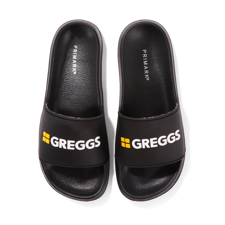 A pair of black Greggs sliders will set you back £8