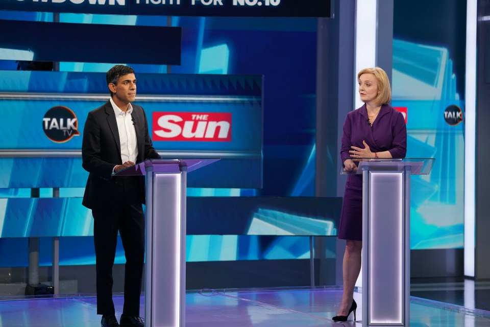 Rishi Sunak and Liz Truss battled head-to-head during The Sun's leadership debate on TalkTV