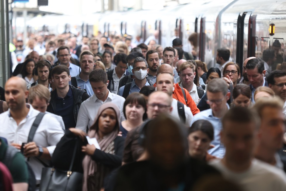 Waterloo Station began filling up later in the morning as hundreds of passengers piled onto limited trains