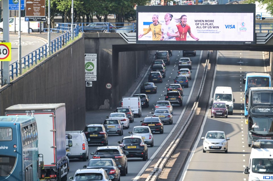 Heavy traffic was seen in Aston, Birmingham, as many passengers took to the roads