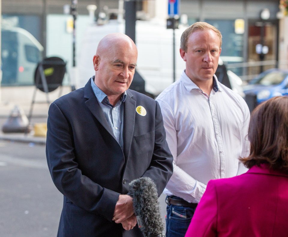 RMT union boss Mick Lynch, pictured with former Shadow Transport Minister Sam Tarry, earns £84,000 a year