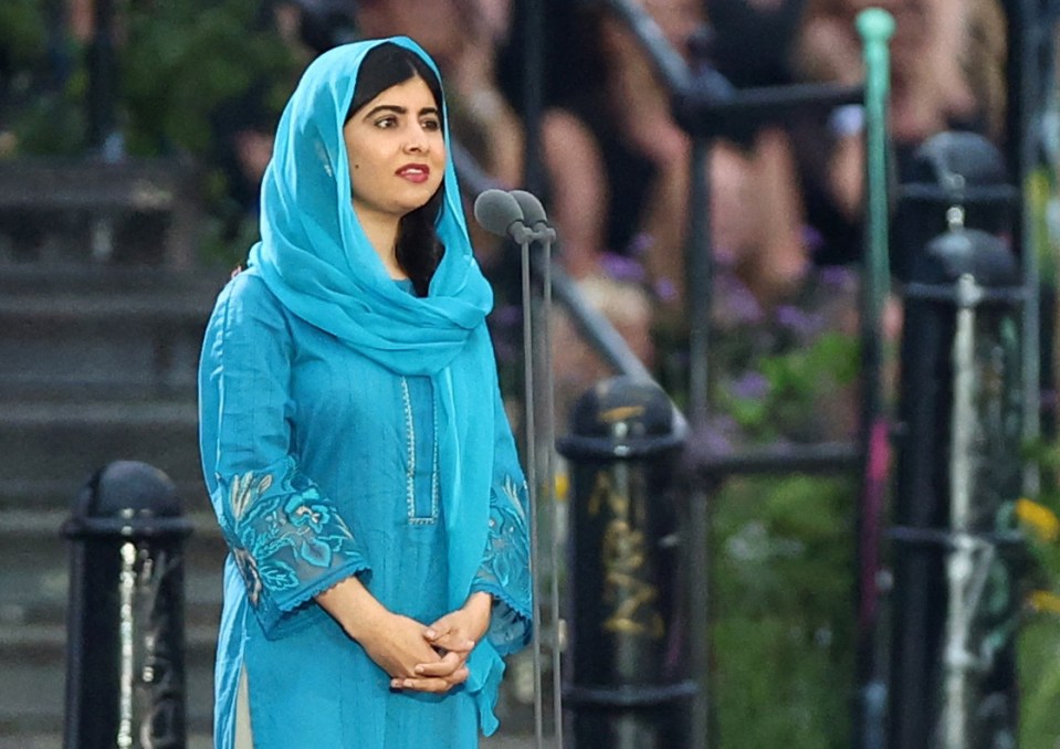 Malala Yousafzai delivers a rousing speech to the 30,000-strong crowd