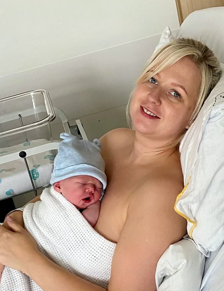 Natalie Whitton gave birth to baby Harrison in the footwell of a Ford Fiesta