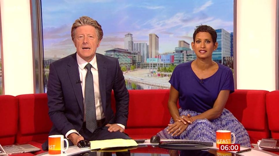 Charlie and Naga usually present BBC Breakfast together from Thursday to Saturday