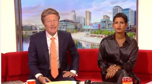 Naga Munchetty was back in charge on BBC Breakfast on Thursday