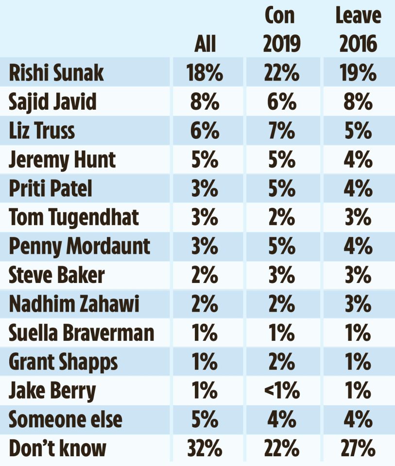 Mr Sunak is riding high in a poll over who is favourite to be the next Conservative leader