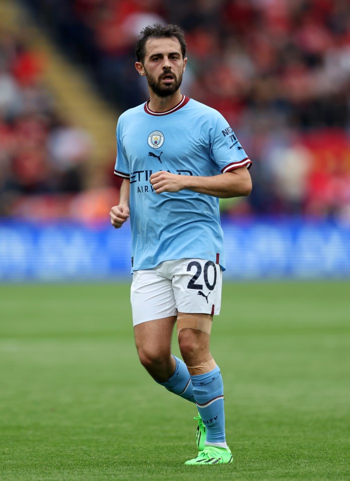 Bernardo Silva was in action for City as they lost 3-1 to Liverpool in the Community Shield