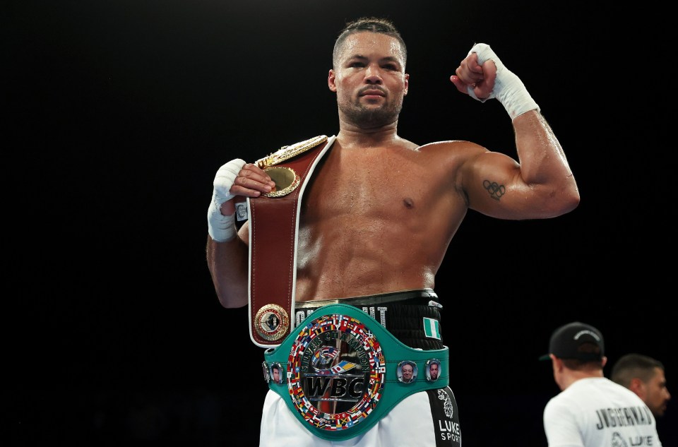 Joe Joyce celebrates defeating Christian Hammer