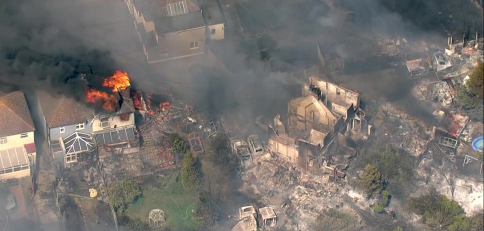 A huge fire has broken out in Wennington in Greater London