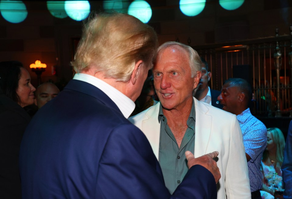 The former President also chatted with LIV Golf CEO Greg Norman