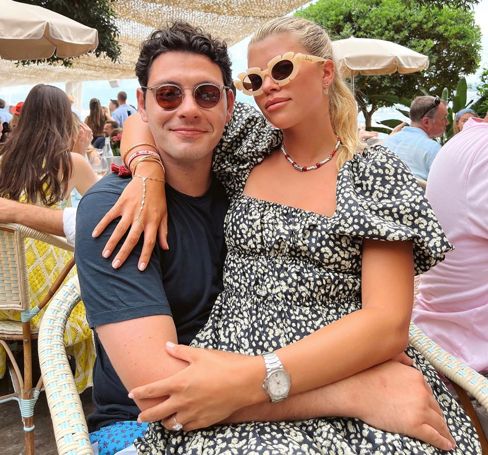 Sofia was enjoying the break with new fiancé Elliot Grainge