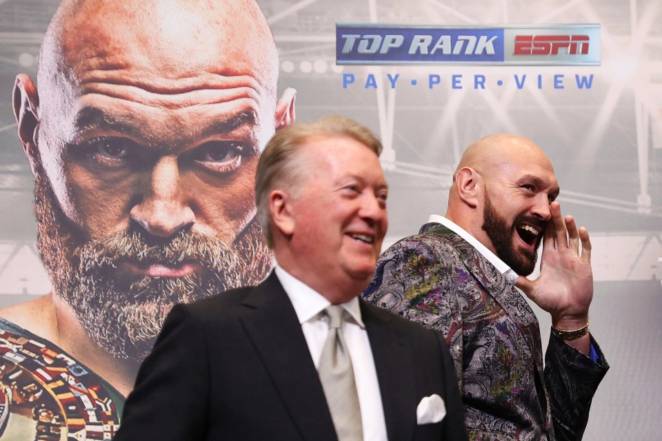 Promoter Frank Warren pictured with Tyson Fury