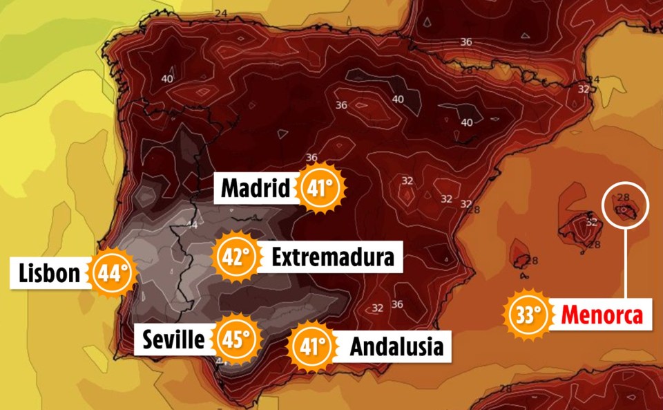 Spain and parts of Portugal have been sweltering under a heatwave