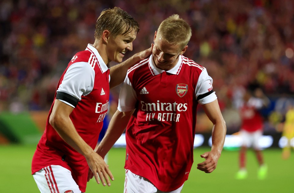 Martin Odegaard scored a second with debut-boy Oleksandr Zinchenko