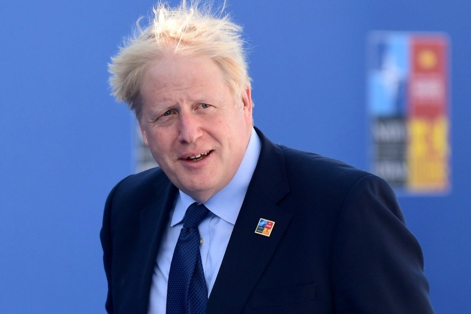 Boris Johnson arrives at the NATO Heads of State summit in Madrid on Thursday