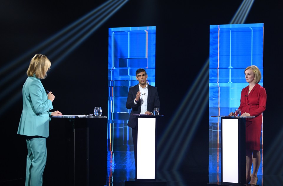 Rishi Sunak and Liz Truss went butt heads during the ITV Tory leadership debate