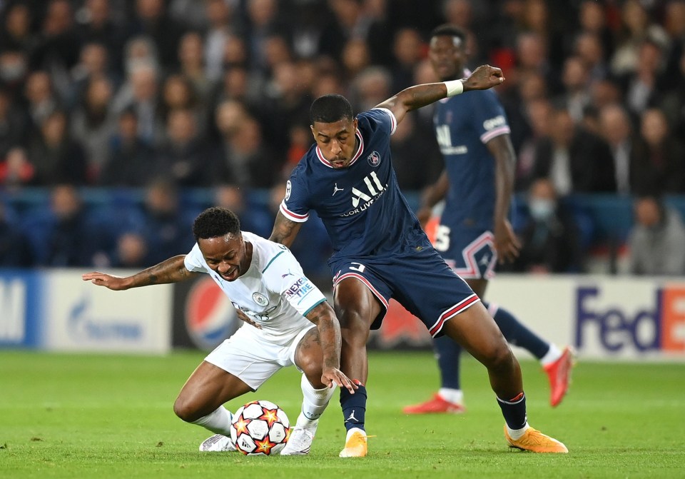 Presnel Kimpembe challenges potential future Chelsea team-mate Raheem Sterling