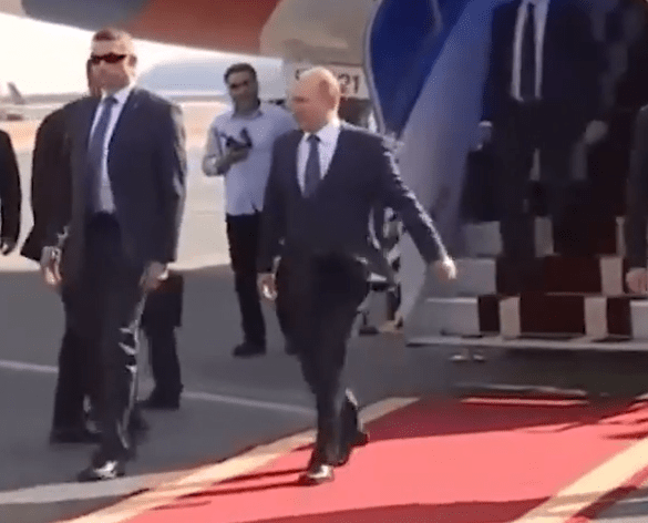 The Russian leader was seen limping as he made his way to the presidential convoy