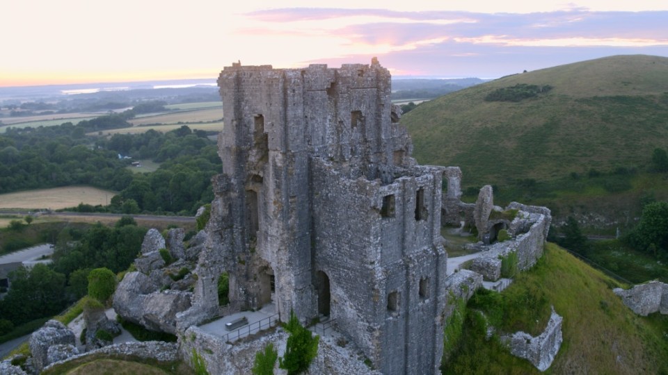 The real Corfe Castle in Dorset