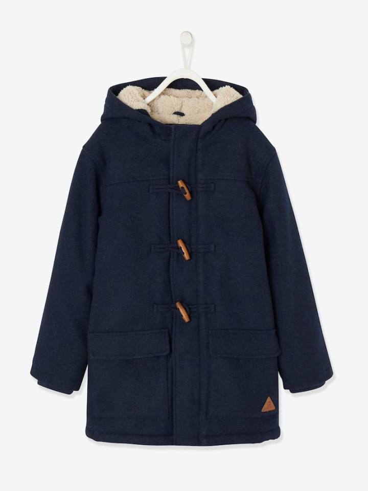 Woollen Duffle Coat with Sherpa Lining