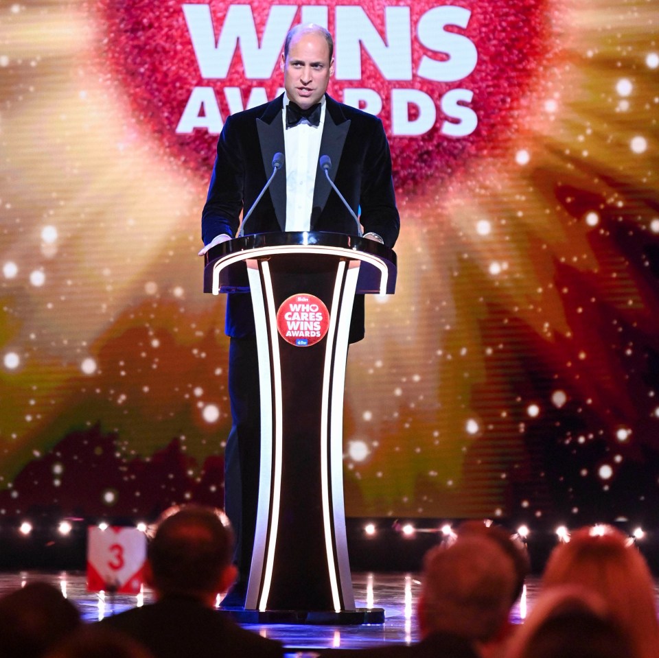 Prince William at The Sun's Who Cares Wins Award, 2021