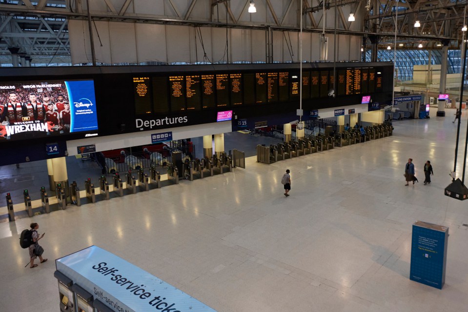 London Waterloo also appeared deserted