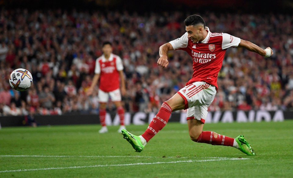 Gabriel Martinelli stabbed the Gunners back in front after Douglas Luiz's leveller