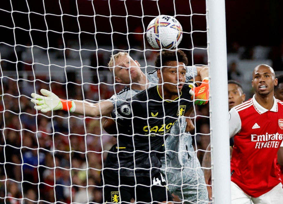 The Arsenal goalkeeper was caught napping when Douglas Luiz scored direct from a corner