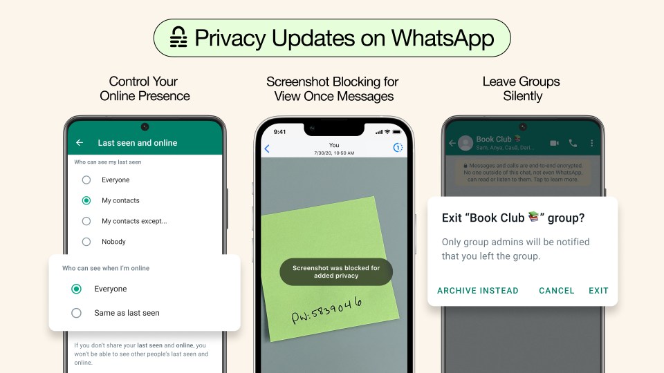 Screenshot blocking is part of a trio of new changes coming to WhatsApp