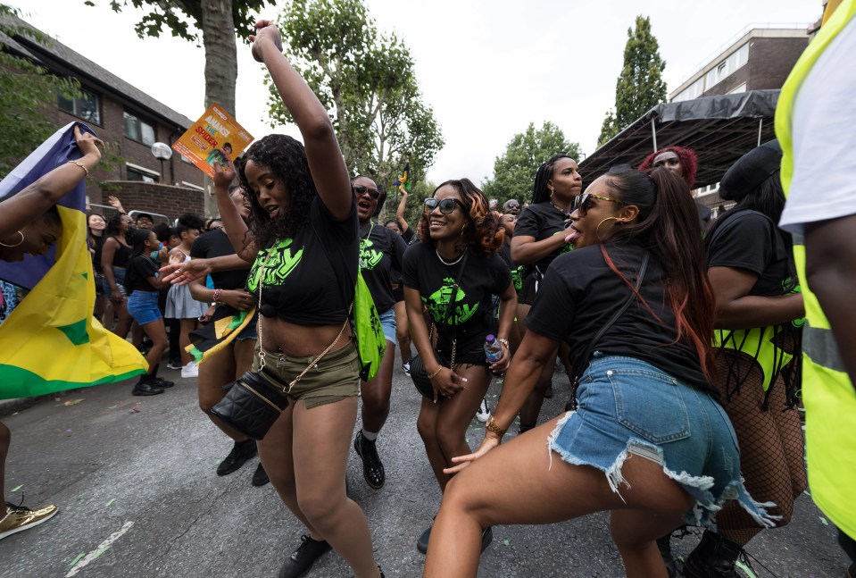 These dancers were  getting into the spirit of things