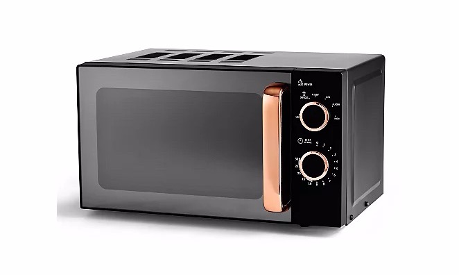 Save £4 on this black and rose gold microwave from Asda