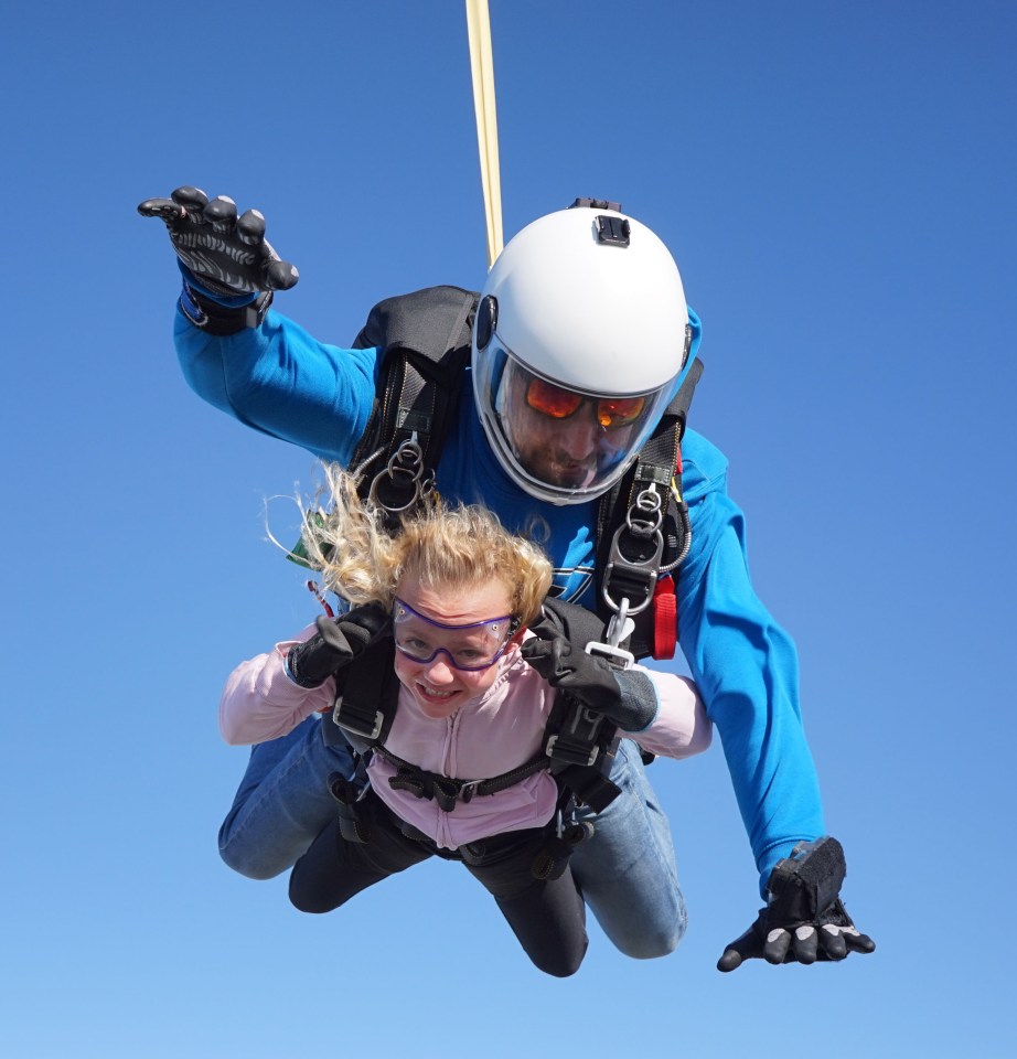 Lola-Jo made the jump over Denmark with skydiving instructor dad Gary