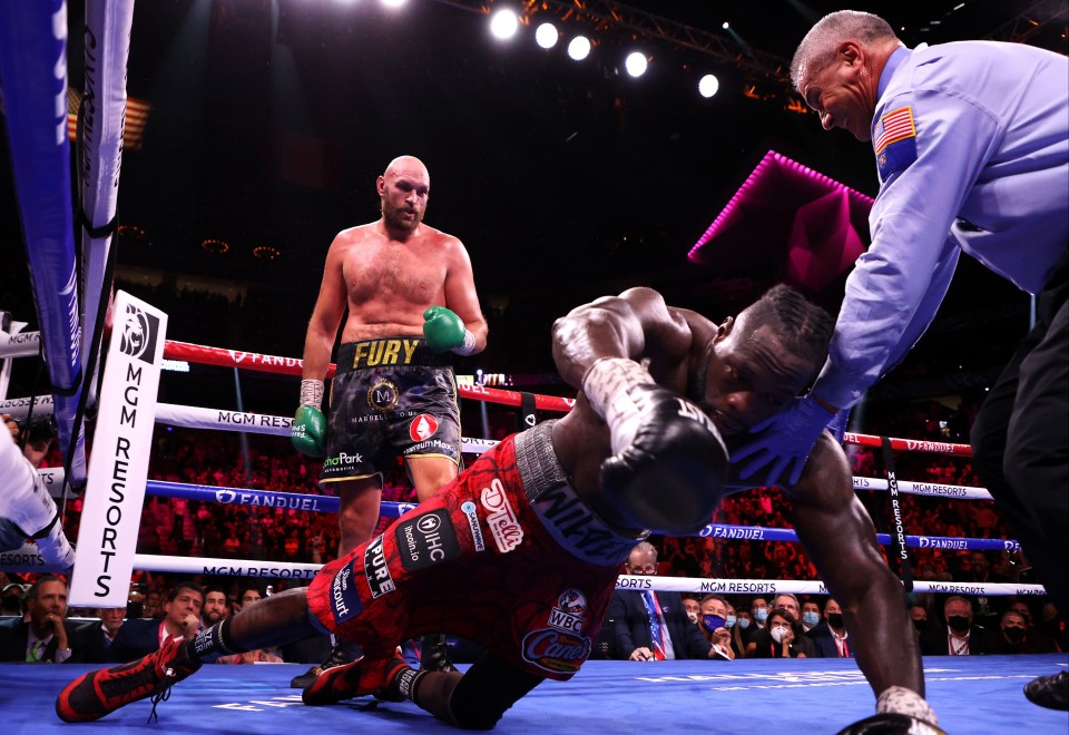 Wilder was out for the count as he lost to Fury for a second time last year