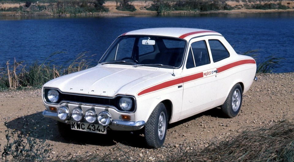 Escort 1968-98 sold 4.1million models - pictured the 1970 Escort Mexico